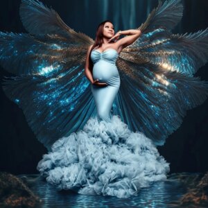 Elegance Pink Mermaid Maternity Dresses Photography RobesVestidos para embarazadas 2 Options Ruffled Tulle Dress