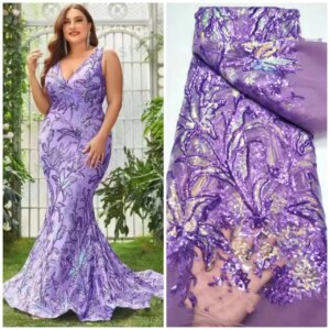 10 Colors Hot Glued Glitter Tissue Lace Fabric Mesh Sequin Fabric African multicolour Fabric For Evening Dress Lace Material