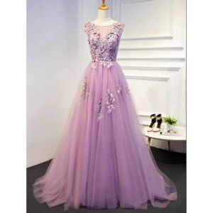 Pretty Women Prom Dresses O-neck Floor Length Spaghetti Strap Appliques A-line Fairy Sweet Female Banquet Evening Party Gowns