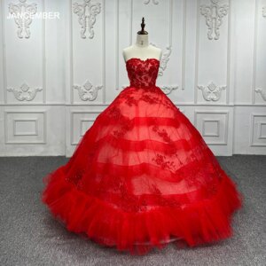 Jancember Exquisite Brand New Quinceanera Dresses For Gril Strapless Lace Up Sleeveless Sequins فساتين Quinceanera DY7533