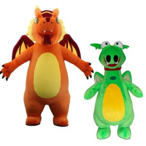 Adult Inflatable Little Fire Dragon And Little Flying Dragon Plush Costume Character Cosplay Mascot for Festival Celebration