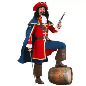 Halloween Stage Performance Featuring Adult Luxury Captain Morgan, West India Rum Pirate Captain Cosplay Costume