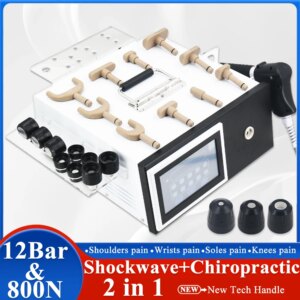 Pneumatic Shockwave Machine 12 Bar For ED Relieving Body Muscle Pain Chiropractic Relaxation Newest 2 In 1 Professional Massager