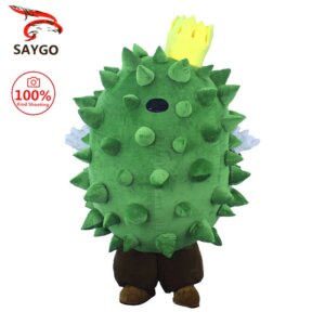 SAYGO Inflatable Plush Green Durian Mascot Costume Cartoon Fruit Character Cosplay Adult Performance Inflatable Costume