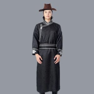 Men’s New Mongolian Clothing Traditional Robe Dance Show Performance Clothes Male Trip Shoot Spring and Autumn