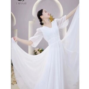 A6019 Exotic Style New Chiffon Solid Color Slim Fit and Elegant Dance Dress Summer Women’s Wear