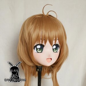 (RB652)Quality Handmade Female/Girl Resin 3/4 Head Japanese Anime Cartoon Character Cosplay KINOMOTO SAKURA Kigurumi Mask
