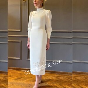 Ivory Mother Of Bride/Groom Dresses Elegant Stones High Neck Party Guest Evening Gowns