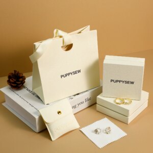 50 sets of high quality paper bags paper boxes microfiber bags silver cleaning cloth sets jewelry packaging customizable logo wh