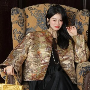 New Chinese coat improved hot gold branch national style old money wind loose