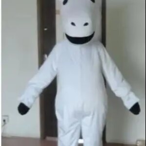 New Adult Cute Deluxe White Horse Party Mascot Costume Christmas Fancy Dress Halloween Mascot Costume Free Ship