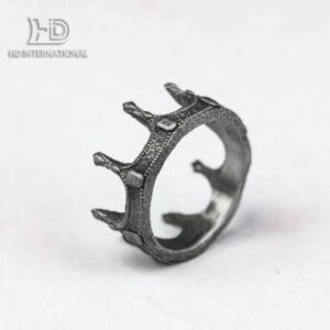 925 silver crown ring Queen Ring Sterling Silver, Gothic Bridesmaid Gift, Silver Stacking Ring, Dainty Princess Ring Unique Crow