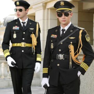 Enterprises and Institutions Concierge Staff Men Blazer Suit Set Male Security Guard Overalls Hat + Coat + Pants + Accessories
