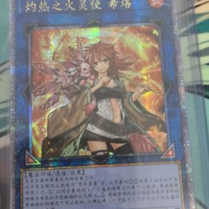 Yugioh KONAMI Duel Monsters NE01-SC222 Hiita the Fire Charmer, Ablaze 25th Quarter Century Secret Chinese Collection Mint Card