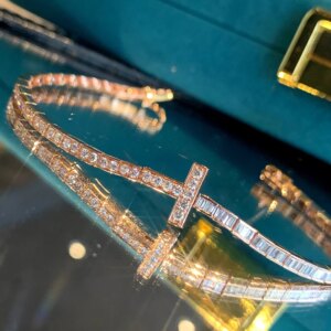 Aazuo Fine Jewelry 18K Solid Rose Gold Natrual Diamonds 1.7ct Fairy Cross Bracelet For Woman Senior Banquet Engagement Party