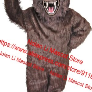 Washable With Water High Quality EVA Helmet Luxury Plush Imitation Fur Wolf Mascot Costume Cartoon Suit Role Play Adult 083