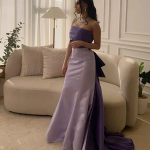 Customized Sleeveless Mermaid Evening Dresses, Strapless Bowtie, Vintage Wedding Guest, Elegant Formal Party Gowns, Saudi Arabia