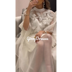 Customized Wedding Dress Lace A-Line Scoop Neckline Floor-Length Luxury Evening Dresses Flowers Zipper Up Long Sleeves فساتين سه