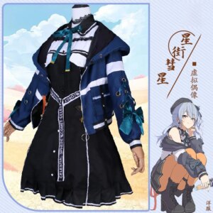 In Stock Vtuber cos Hosimati Suisei Cosplay 4th Anniversary Costume Black Cool Dress Street Daily Women Suit A