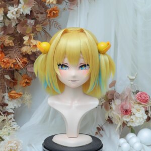 Customize Character Female/Girl Resin Kig Full Head With Lock Anime Cosplay Japanese Anime Kigurumi Mask