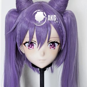 Customize Character Female/Girl Resin Kig Full Head With Lock Anime Cosplay Japanese Anime Kigurumi Mask