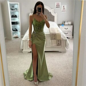 Modern Women Formal Evening Party Dresses Spaghetti Strap Floor Length Sleeveless A Line Simple High Quality Luxury A-Line Gowns