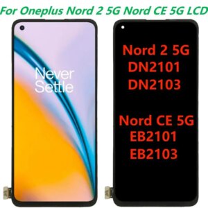 Original 6.43 For OnePlus Nord 2 5G DN2101 LCD Display With Frame Nord CE 5G EB2101 LCD Touch Panel Screen Digitizer Assembly