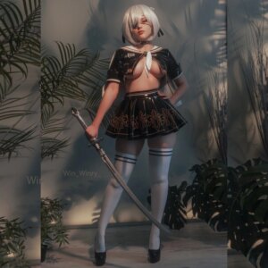 Nier Automata Cosplay Costume Yorha 2B Sailor Suit Sexy Outfit Games Women Role Play Halloween Party Fancy Dress 2B Jk Dress