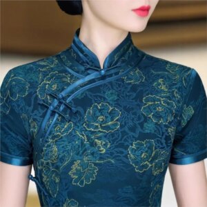 Cheongsam new Chinese female sense of daily national style dress temperament long