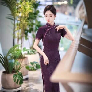 New cheongsam Chinese style elegant temperament long performance