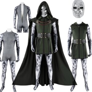 Doctor Cosplay Costume Doom Disguise Jumpsuit Cloak top Halloween Carnival Party Outfits