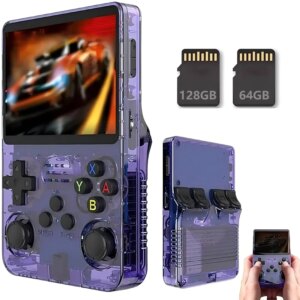 R36s Handheld Game Console,1 Count Rechargeable Portable Pocket Game Console with 3.5-inch IPS Screen,Linux System Game Console