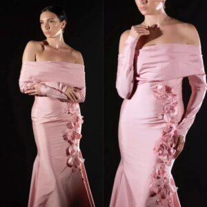 Little Daisy Customizedss Applique Formal Evening Mermaid Off-the-shoulder Bespoke Occasion  Floor Length