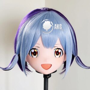 Customize Character Female/Girl Resin Kig Full Head With Lock Anime Cosplay Japanese Anime Kigurumi Mask