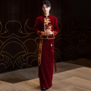 2024 New Xiuhe Bride Dress Men’s Chinese Bridegroom Wedding Suit Clothes Toast Clothing