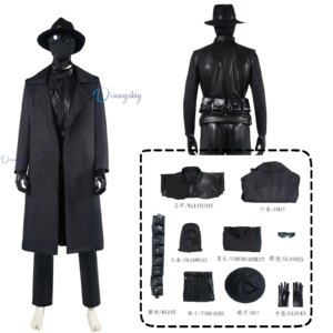 Noir Spiderrr Cosplay Anime Black Mask Cosplay Hat Uniform Suit Halloween Masquerade Party Costume Props For Men