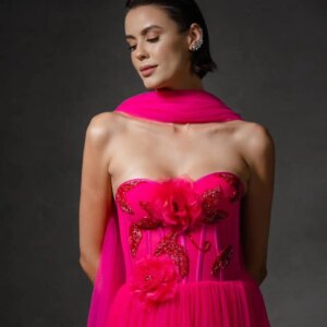 Customized Modern Strapless Organza Sleeveless Evening Dresses Elegant Straight Floor Length Celebrity Gowns Vestido De Noche
