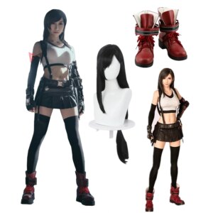 Final Fantasy Tifa Lockhart Cosplay Costume Warm-up Suit Ff7 Sewing Halloween Sexy Clothes Wig Boots Custom Made