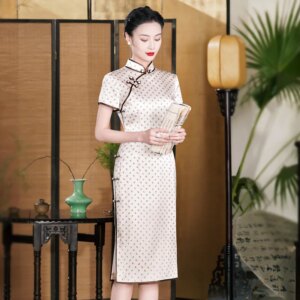 High Quality Improved New Chinese Real Silk Cheongsam Qipao 2024 Retro High-End Dress Daily Wearable