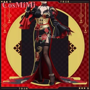 【Customized】CosMiMi Anime Vtuber Nijisanji Ethyria Nina Cosplay Costume Black Uniforms Dress Carnival Party Role Play Clothing