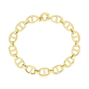 14k Yellow Gold High Polish Mariner Link Bracelet 8.8mm