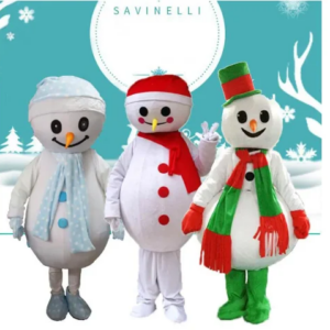 New Adult Hot Sale Foam 3PCS Snowman Doll Fancy Cartoon Mascot Costume Plush Christmas Fancy Dress Halloween Mascot Costume