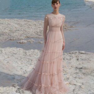 Graceful Evening Dresses Elegant Bridal Gowns Lace Appliques A Line Tulle Tiered Robes For Formal Party Vestidos De Noche 2025