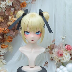 Customize Character Female/Girl Resin Kig Full Head With Lock Anime Cosplay Japanese Anime Kigurumi Mask