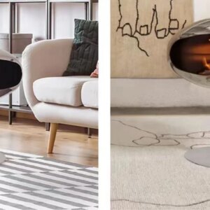IndoorFloor-standing Fireplaces  Artistic Metal Fireplace Home Living Room Decoration Fireplace High-end Heater Modern Fireplace