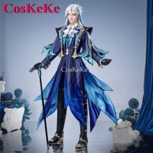 CosKeKe Neuvillette Cosplay Anime Game Genshin Impact Costume Fashion Handsome Combat Uniform Halloween Party Role Play Clothing