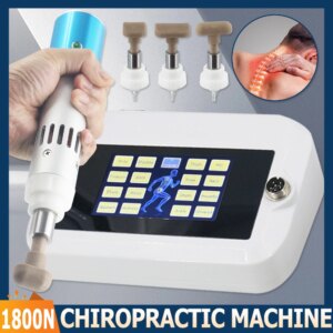 New Touch Screen Electric Chiropractor Pulse Massage Cervical 1800N Strength Therapy Relief Low Back Pain Chiropractic Gun 2025