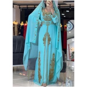 Sale African Decorated Dress Abaya Dubai Formal Beading Morocco Kaftano for Daily