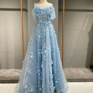 Customized Intricate Applique A-line Off-the-shoulder Long Dresses Homecoming Dresses Sizes Available Exquisite