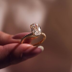 1-2CT E Color VS1 Oval Cut 14K Yellow Gold Lab Grown Diamond Engagement Wedding Ring CVD HPHT Lab diamond With IGI Certificate